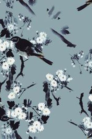 水墨画印花华亿平台图片