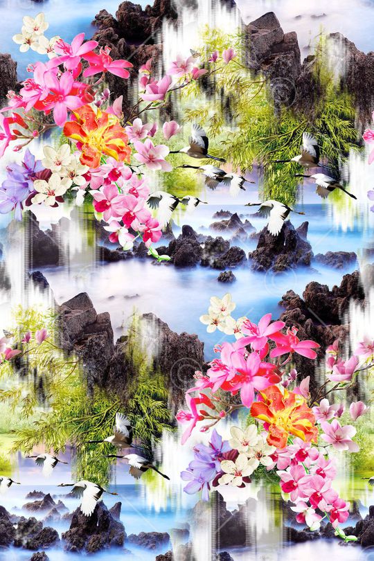 风景照片印花华亿平台图片