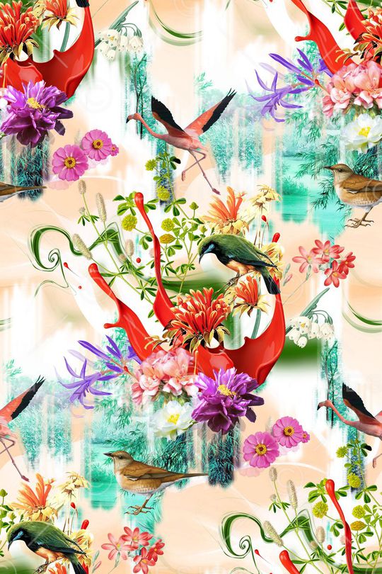 花卉印花华亿平台图片