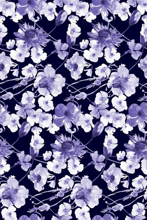 水彩水墨花卉印花华亿平台图片