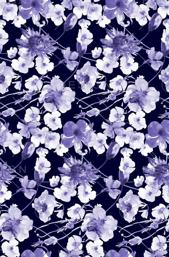 水彩水墨花卉印花华亿平台图片