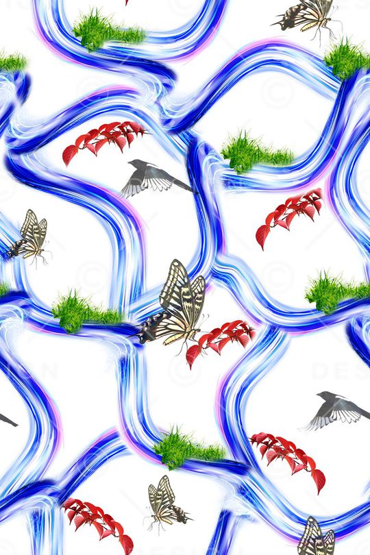 玲创~花卉鸟类印花华亿平台图片