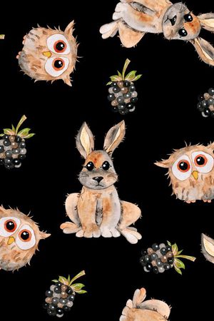 手绘小兔子印花华亿平台图片