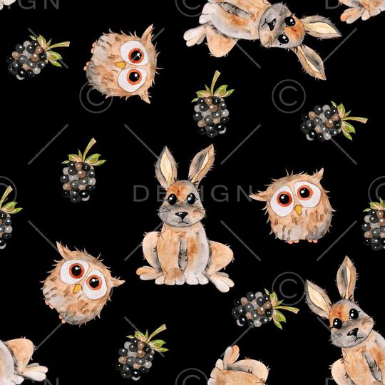 手绘小兔子印花华亿平台图片