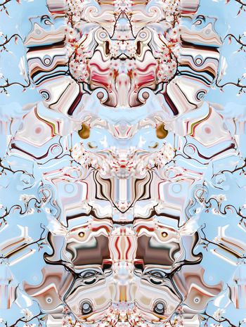 436921-解构波纹浪漫樱花自由条纹花卉组合男