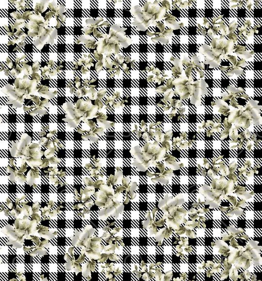 黑白格子印花华亿平台图片