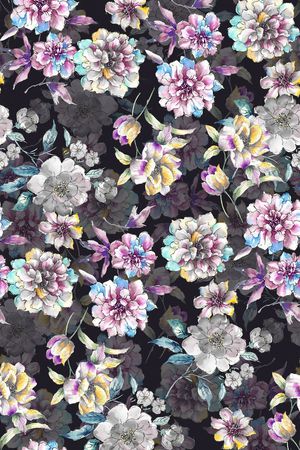 大花卉印花华亿平台图片