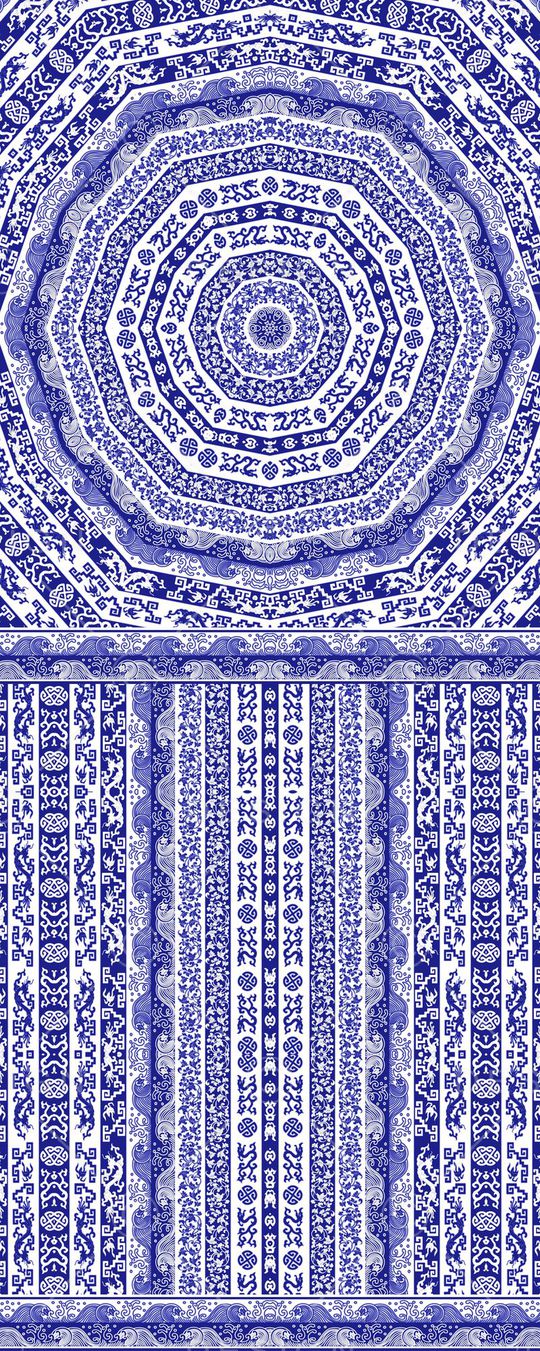 靛蓝条纹印花华亿平台图片