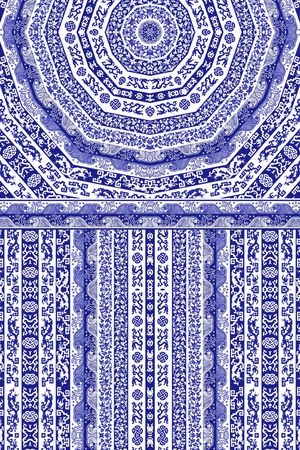 靛蓝条纹印花华亿平台图片