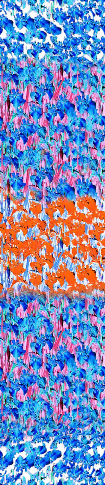 437292-女装数码印花鲜花对比色定位数码女裙