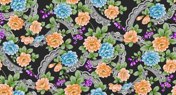 437598-时尚面料华亿平台 数码印花 流行华亿平台