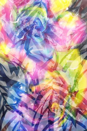 抽象水彩印花华亿平台图片