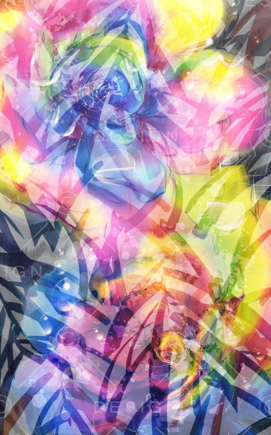 抽象水彩印花华亿平台图片