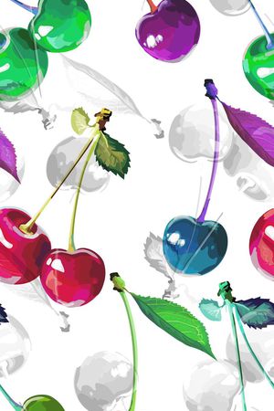 立体感奋斗大樱桃印花华亿平台图片