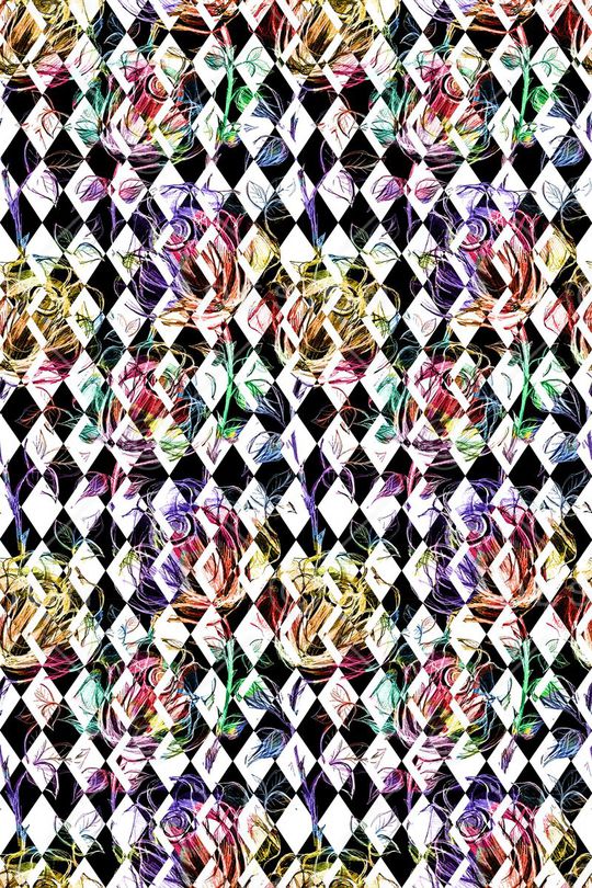 几何黑白印花华亿平台图片