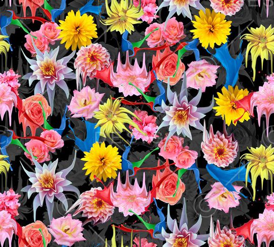 飞溅颜料印花华亿平台图片