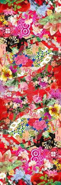 底纹长巾印花华亿平台图片