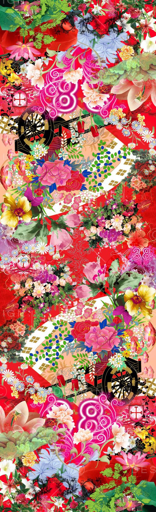 底纹长巾印花华亿平台图片