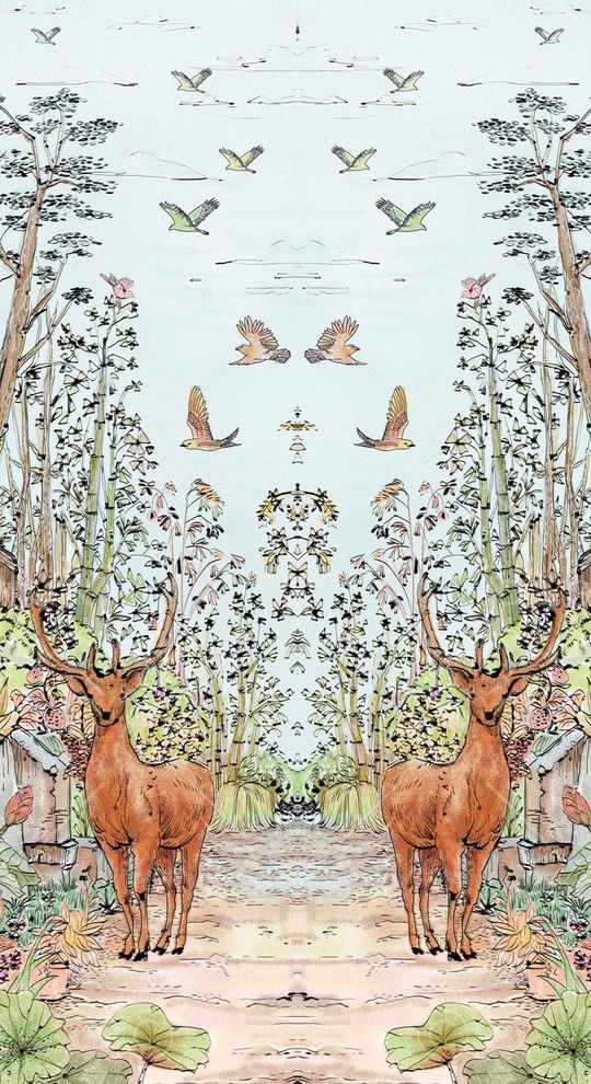 纯电脑手绘印花华亿平台图片