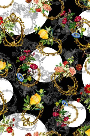 欧式相框印花华亿平台图片