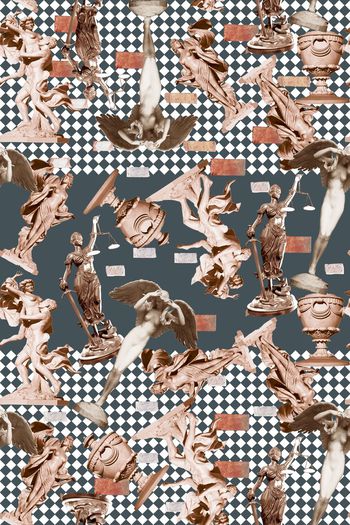 437977-	时尚个性几何男装雕塑数码印花