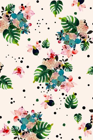 波点干净花卉印花华亿平台图片