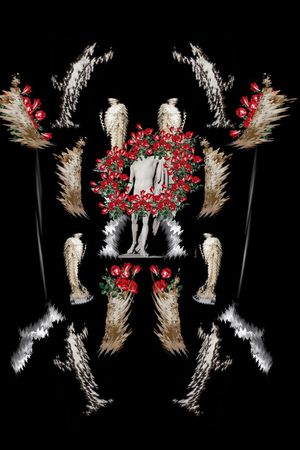 抽象玫瑰石膏波纹印花华亿平台图片