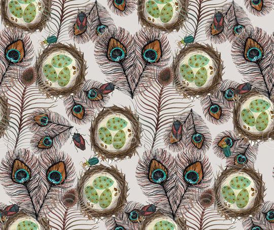 复古鸟印花华亿平台图片