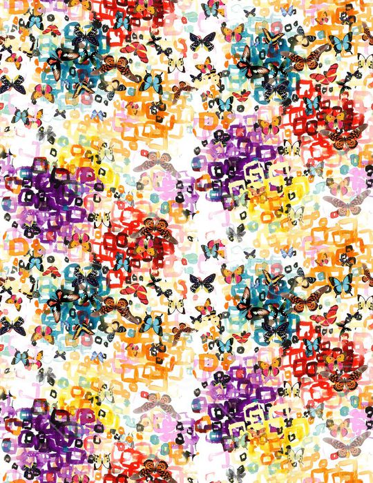 蝴蝶印花华亿平台图片