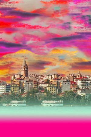 绚丽风景渐变印花华亿平台图片