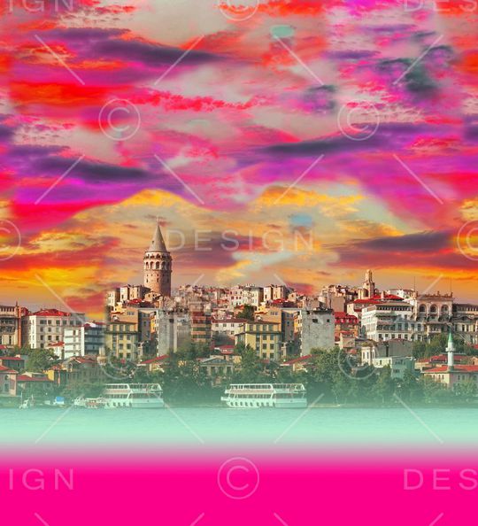 绚丽风景渐变印花华亿平台图片