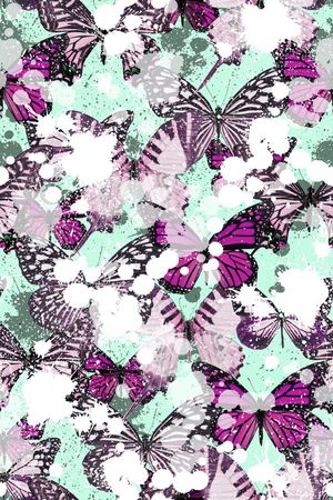 清新动物蝴蝶印花华亿平台图片