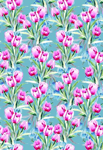 438751-时尚手绘水彩大花朵数码印花2