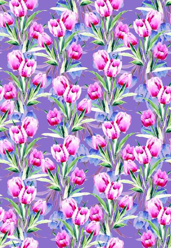 438752-时尚手绘水彩大花朵数码印花2