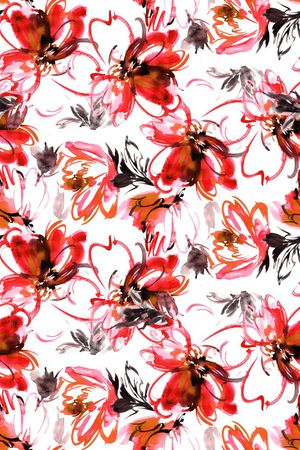 大花卉印花华亿平台图片