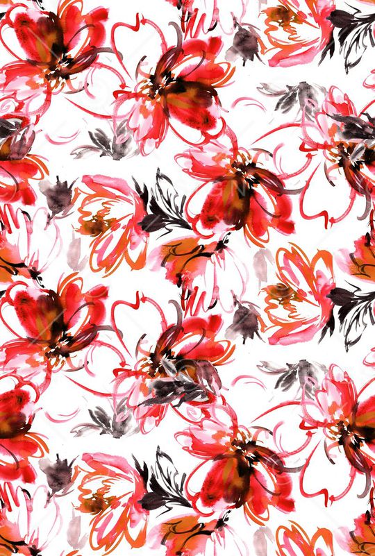 大花卉印花华亿平台图片