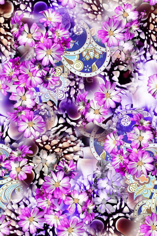 缤纷绚丽印花华亿平台图片