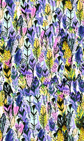 438923-艺术效果水彩羽毛网纹肌理组合女装连