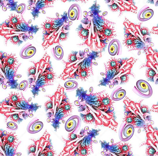 粉嫩蘑菇印花华亿平台图片