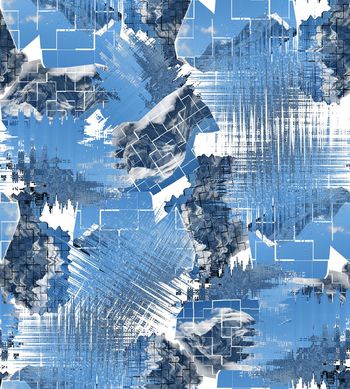 439319-流行时尚大牌男装雪山拼贴数码印花