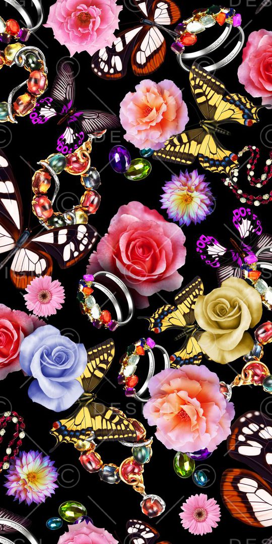 大气黑底印花华亿平台图片