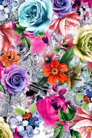 手绘时尚印花华亿平台图片