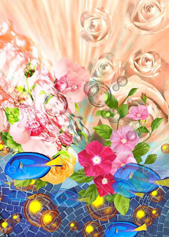 花卉印花华亿平台图片