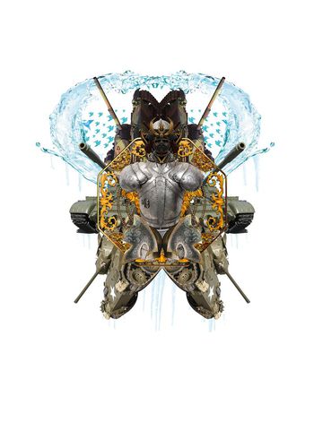 439413-	时尚创意定位坦克武士冰雪印花