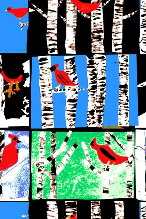 白桦林印花华亿平台图片