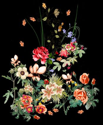 439909-大牌走秀时尚裙子手绘花卉清爽