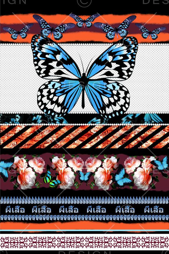 蝴蝶印花华亿平台图片