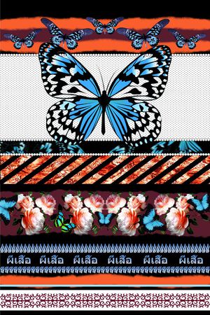 蝴蝶印花华亿平台图片