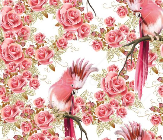 花鸟印花华亿平台图片