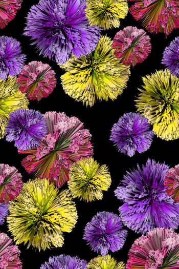 439970-抽象3D立体石笋花数字花卉女装高腰